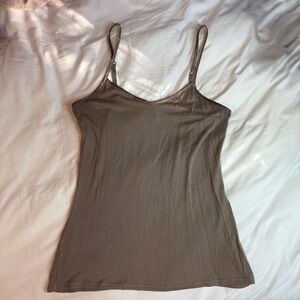 Women’s XS Light brown tank top with adjustable straps: Y2K express cami